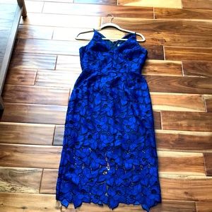 Womens blue lace dress, worn once for a wedding .